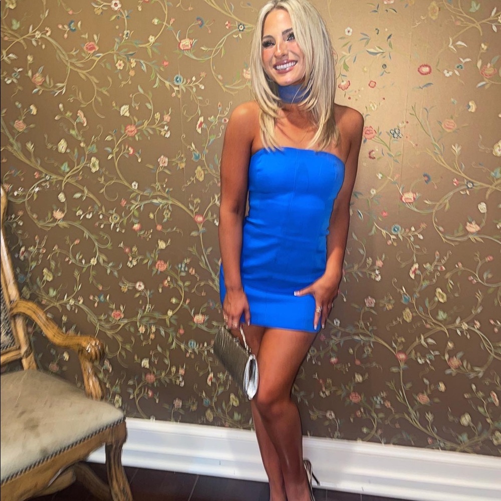 Meshki Maci mini dress cobalt blue